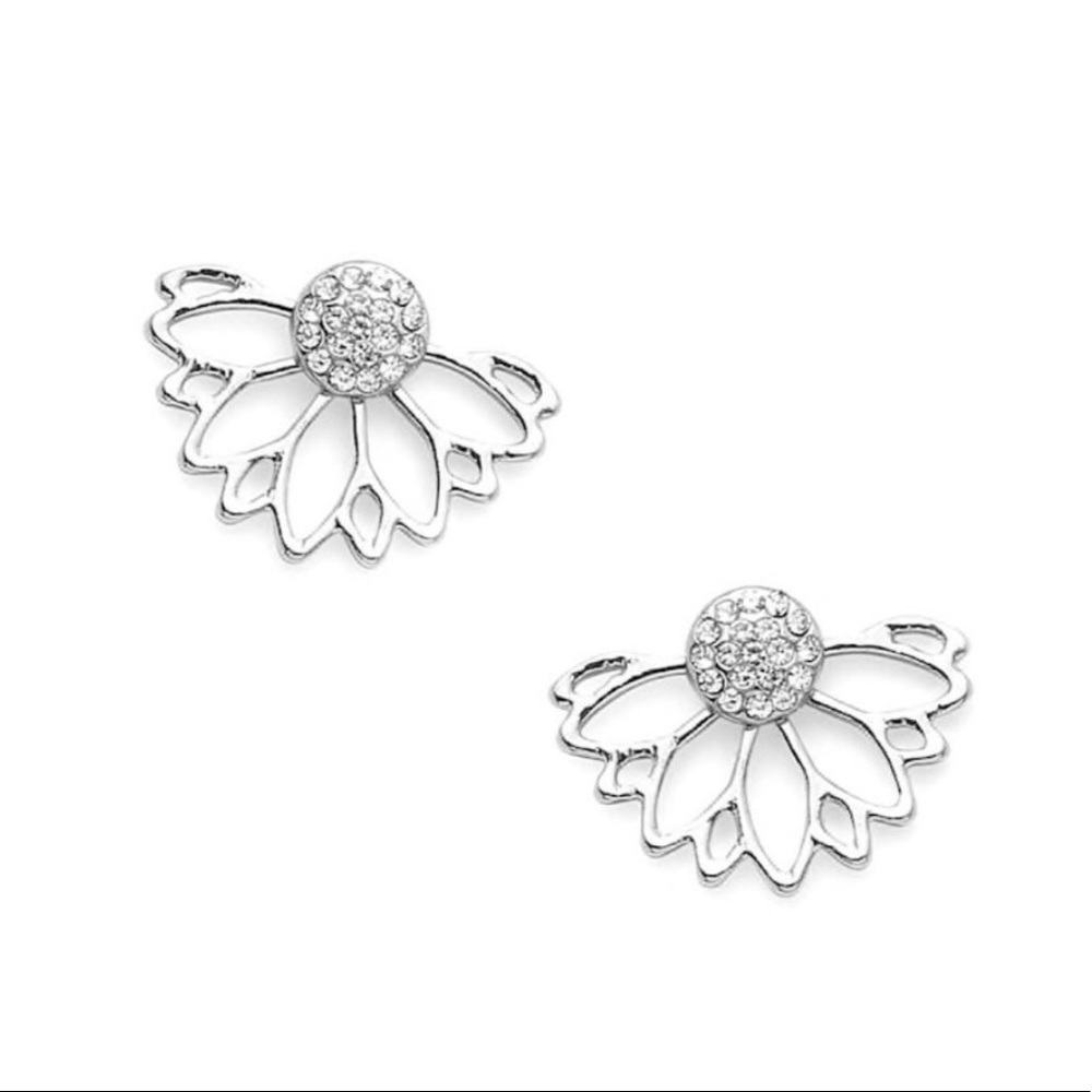 🌟Silver Lotus Flower Earrings by Ocean Dreams🌟 - Picture 2 of 3